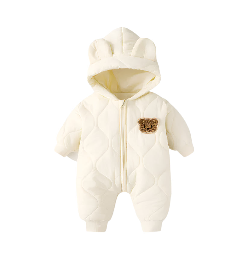 Winter Baby Romper – Warm Cartoon Bear Jumpsuit for Boys and Girls
