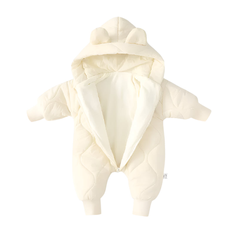 Winter Baby Romper – Warm Cartoon Bear Jumpsuit for Boys and Girls